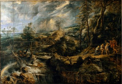 Paesaggio di Tempesta con i vecchi Frigi Filemone e Bauci da Peter Paul Rubens