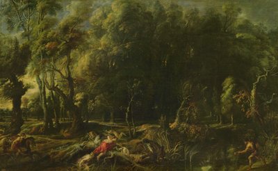 Paesaggio con la caccia al cinghiale calidonio da Peter Paul Rubens