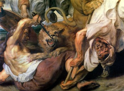 Caccia al leone (dettaglio) da Peter Paul Rubens