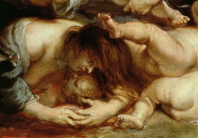 Massacro degli innocenti, (dettaglio) di una madre e un bambino da Peter Paul Rubens