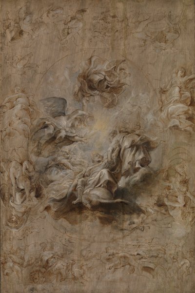 Schizzo multiplo per il soffitto della Banqueting House da Peter Paul Rubens