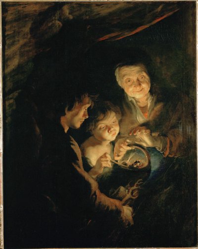 Vecchia con braciere, 1618-20 circa (dipinto su legno di quercia) da Peter Paul Rubens