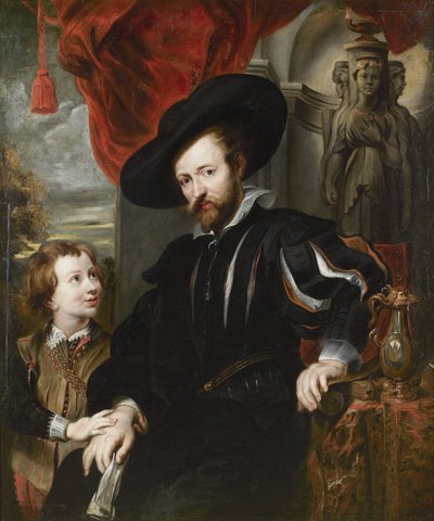 Ritratto di Peter Paul Rubens con suo figlio Albert, metà del XVII secolo da Peter Paul, Rubens