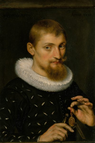 Ritratto di un uomo, possibilmente un architetto o geografo, 1597 da Peter Paul Rubens