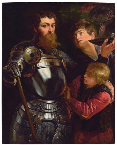 Ritratto di un comandante, tre quarti di lunghezza, che si prepara per la battaglia da Peter Paul Rubens