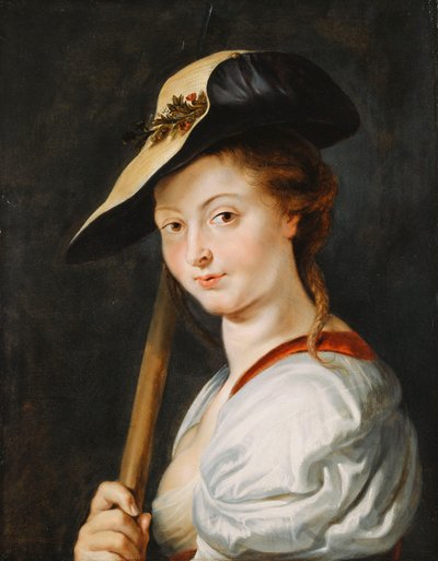 Ritratto di una giovane donna, dichiarata essere Suzanna Fourment, busto, come una pastorella da Peter Paul Rubens