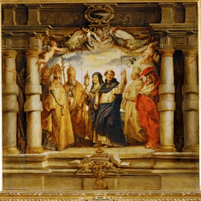 Santa Clara tra sacerdoti e padri della chiesa (dipinto) da Peter Paul Rubens