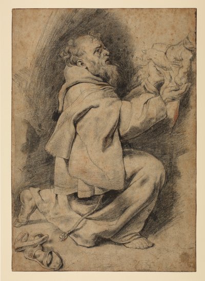 San Francesco in ginocchio, riceve il Bambino Gesù, c.1617 da Peter Paul Rubens