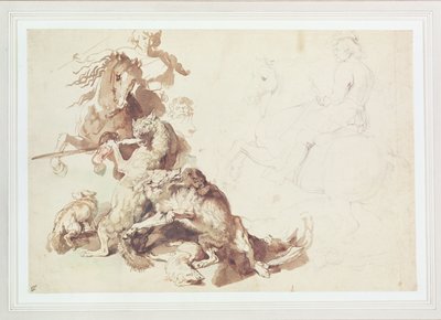 Schizzo per una caccia al lupo da Peter Paul Rubens