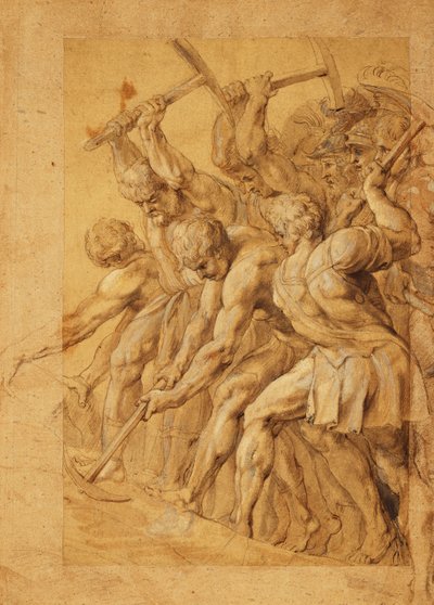Soldati che distruggono un ponte da Peter Paul Rubens