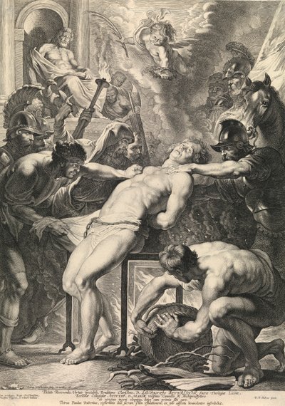 Il martirio di San Lorenzo (incisione) da Peter Paul Rubens