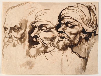 Tre teste di uomo da Peter Paul Rubens