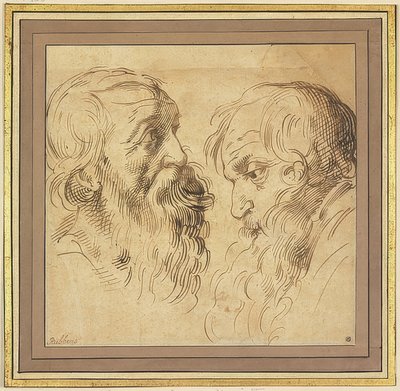 Due teste barbute di profilo a destra e a sinistra da Peter Paul Rubens