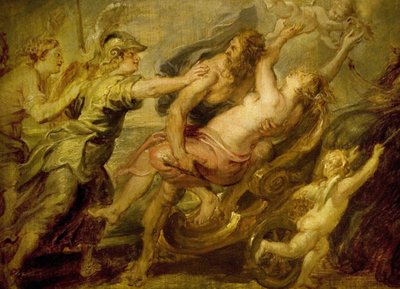 Il rapimento di Proserpina intorno al 1636, di Pierre Paul Rubens (1577-1640), Proserpina, dea romana delle stagioni, rapita da Plutone dio degli inferi per farne sua moglie; Minerva, Venere e Diana cercano di da Peter Paul Rubens