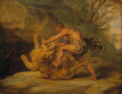 Sansone e il leone da Peter Paul studio of Rubens