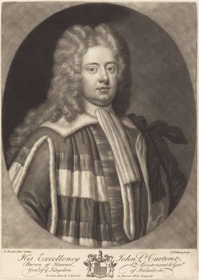 John, Lord Carteret da Peter Pelham after Sir Godfrey Kneller