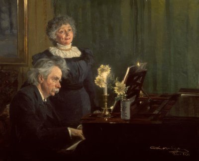 Edvard Grieg accompagna sua moglie al pianoforte da Peder Severin Krøyer