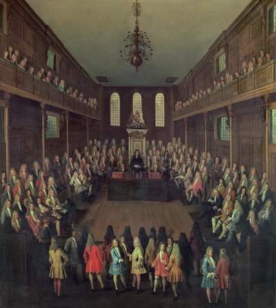 La Camera dei Comuni in Sessione, 1710 da Peter Tillemans