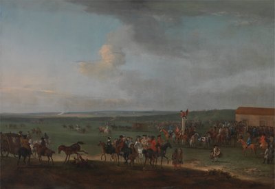 Il percorso rotondo a Newmarket, Cambridgeshire, preparazione per il piatto del re da Peter Tillemans