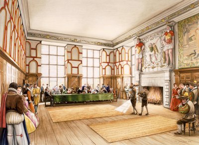 Vecchia sala di Hardwick, c1590, c1990-2010 da Peter Urmston