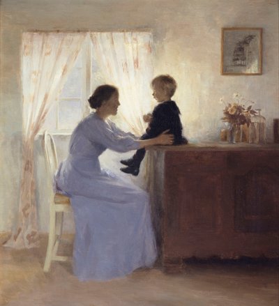 Madre e bambino in un interno da Peter Vilhelm Ilsted