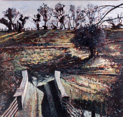 Ponte e cane, 2000 (olio su tela) da Peter Wilson