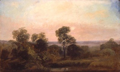 Paesaggio boscoso al crepuscolo da Peter de Wint