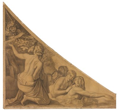 Artemis, von Aktaion überrascht. Karton zu den Deckenbildern der Münchner Glyptothek da Peter von Cornelius