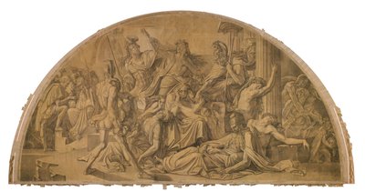 Der Untergang Trojas, Bogenfeld. Karton zu den Deckenbildern der Münchner Glyptothek da Peter von Cornelius