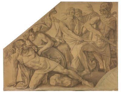 Der Zweikampf zwischen Ajax und Hektor. Karton zu den Deckenbildern der Münchner Glyptothek da Peter von Cornelius