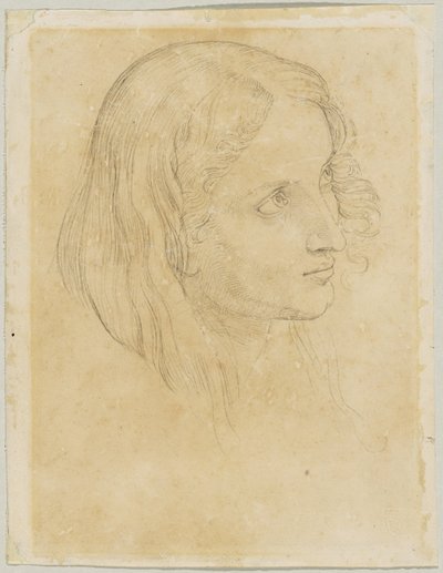 Studio di dettaglio per lo scriba in "Giuseppe interpreta il sogno del faraone" da Peter von Cornelius