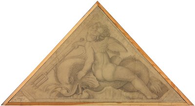 Eros mit dem Delphin (Element des Wassers). Karton zu den Deckenbildern der Münchner Glyptothek da Peter von Cornelius