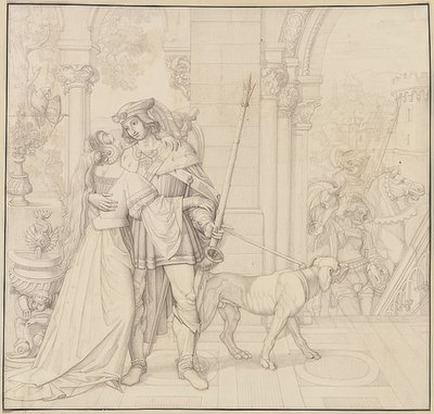 Sette disegni per i Nibelunghi: 4. Sigfrido pronto per la caccia da Peter von Cornelius