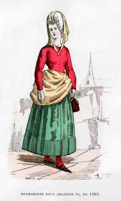 Borghese in costume del tempo di Carlo VI di Francia, 1382 1882-1884 da Petit