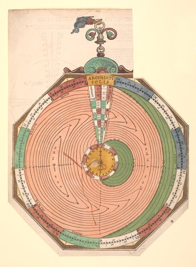 Volvelle con le regole per prevedere le eclissi solari e lunari da Petrus Apianus