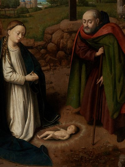 (dettaglio) Adorazione del Bambino Gesù da Petrus Christus
