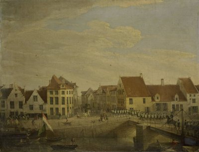 Truppe olandesi che attraversano la fortezza di Dendermonde da Petrus Groenia