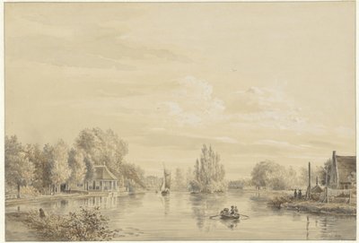 Veduta del Vecht verso la tenuta Slotzigt da Petrus Josephus Lutgers
