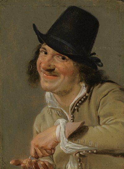 Udito: Un Uomo che Conta Monete. Dalla serie Personificazioni dei Cinque Sensi, c.1635-66 da Petrus Staverenus