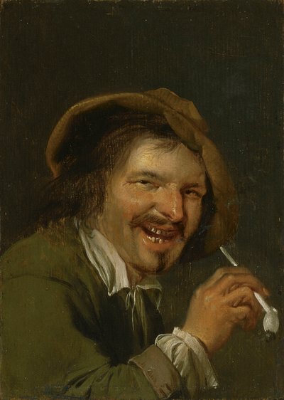 Olfatto: Un Uomo che Ride Fumando una Pipa. Dalla serie Personificazioni dei Cinque Sensi, c.1635-66 da Petrus Staverenus