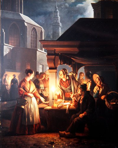 La bancarella del pesce da Petrus van Schendel