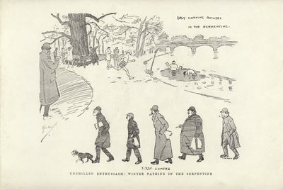 Entusiasmo non raffreddato, bagno invernale nel Serpentine da Phil May