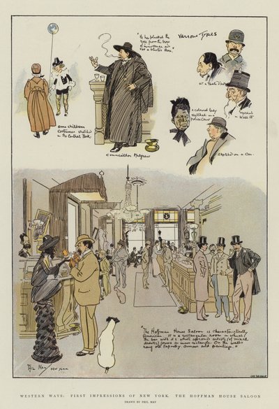 Vie occidentali, prime impressioni di New York, il saloon della Hoffman House da Phil May