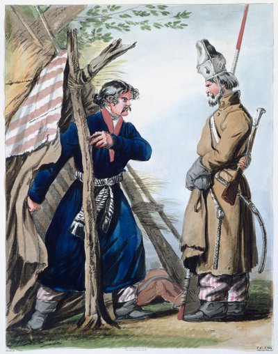 Bivacco cosacco, Russia XVIII secolo da Philibert Louis Debucourt