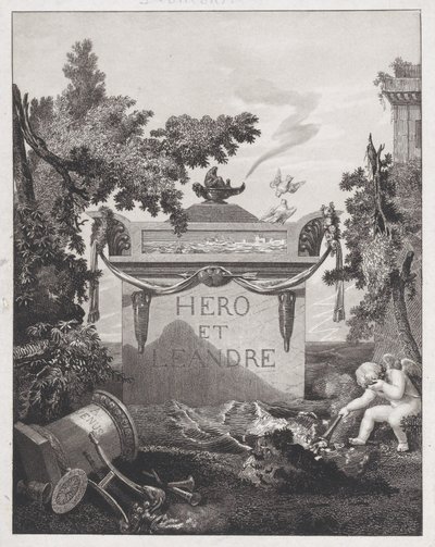 Frontespizio di Ero e Leandro da Philibert Louis Debucourt