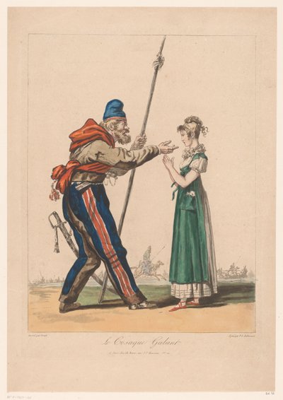 Ragazza con cosacco da Philibert Louis Debucourt
