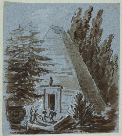 Sepoltura notturna vicino alla piramide da Philibert Louis Debucourt