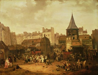 Festa a Les Halles per celebrare la nascita del Delfino Luigi di Francia (1781-89) 21 gennaio 1781, 1783 da Philibert Louis Debucourt