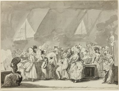Il Camerino delle Comparse della Comédie Française da Philibert Louis Debucourt