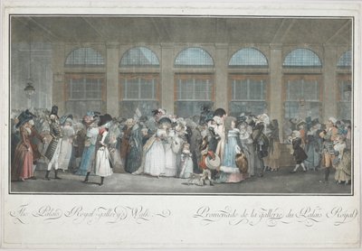 La passeggiata della Galleria del Palais Royal da Philibert Louis Debucourt